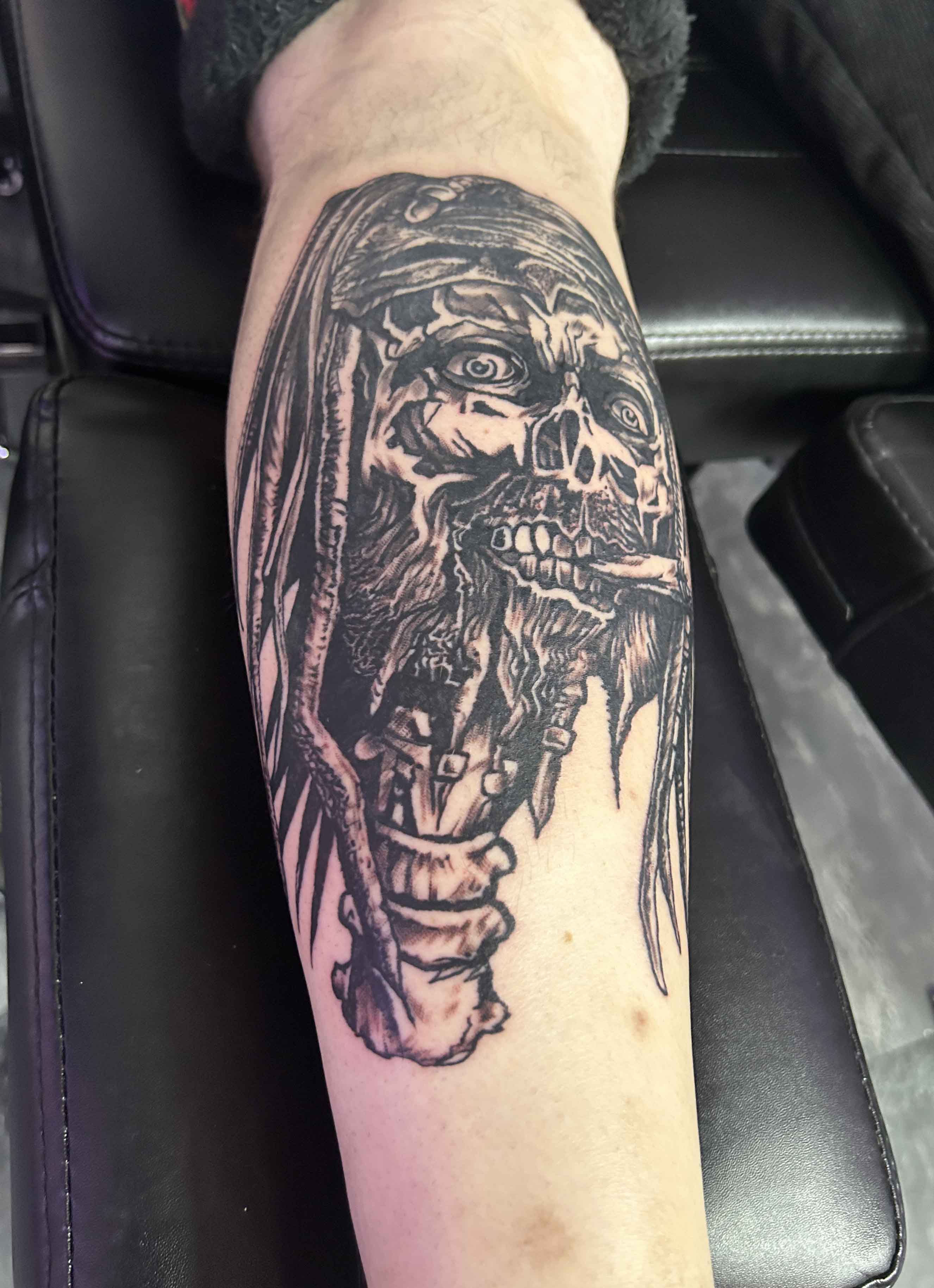 Jack Sparrow calve tattoo