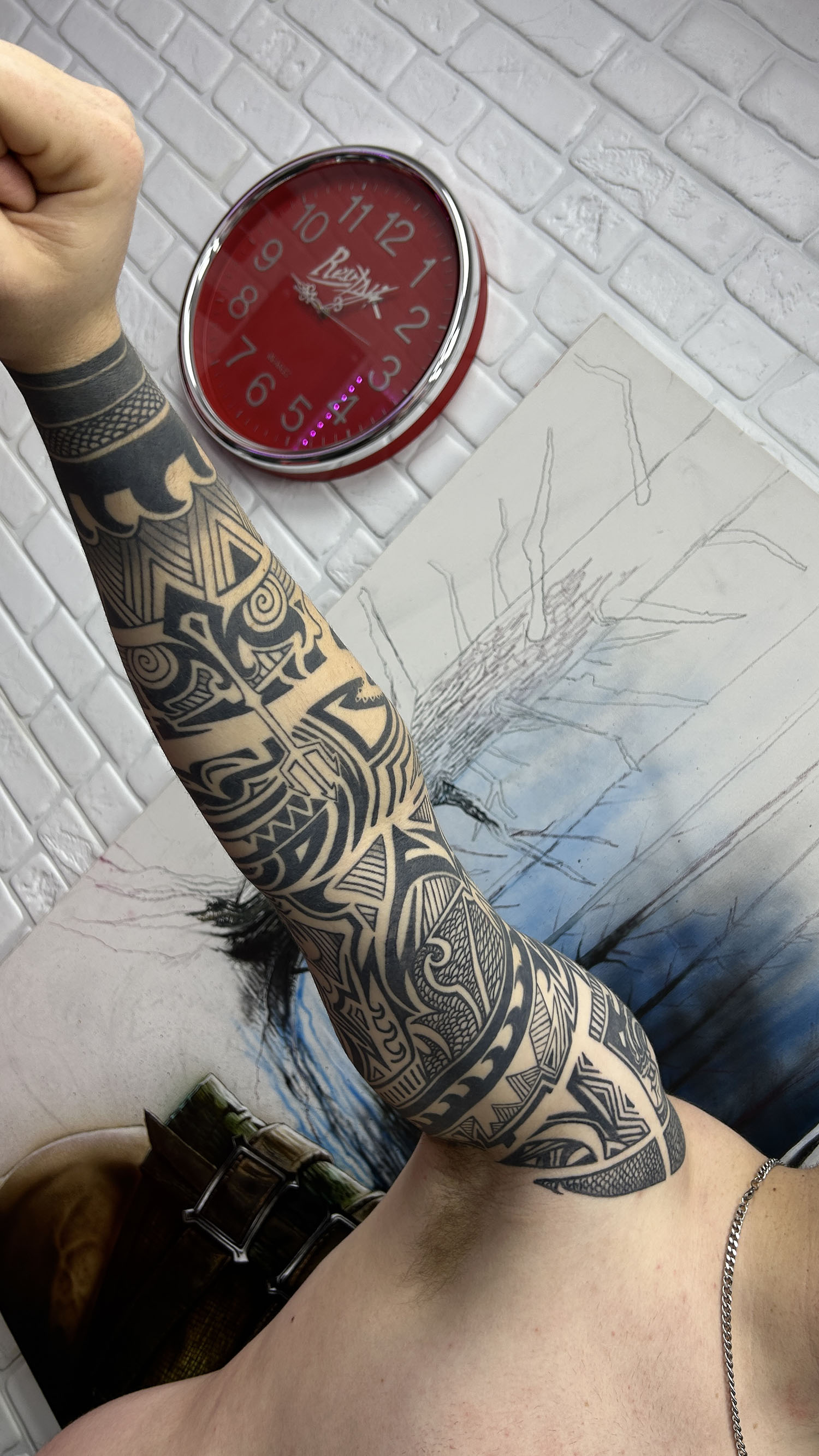 Polynesian Atlantean Aztec style sleeve