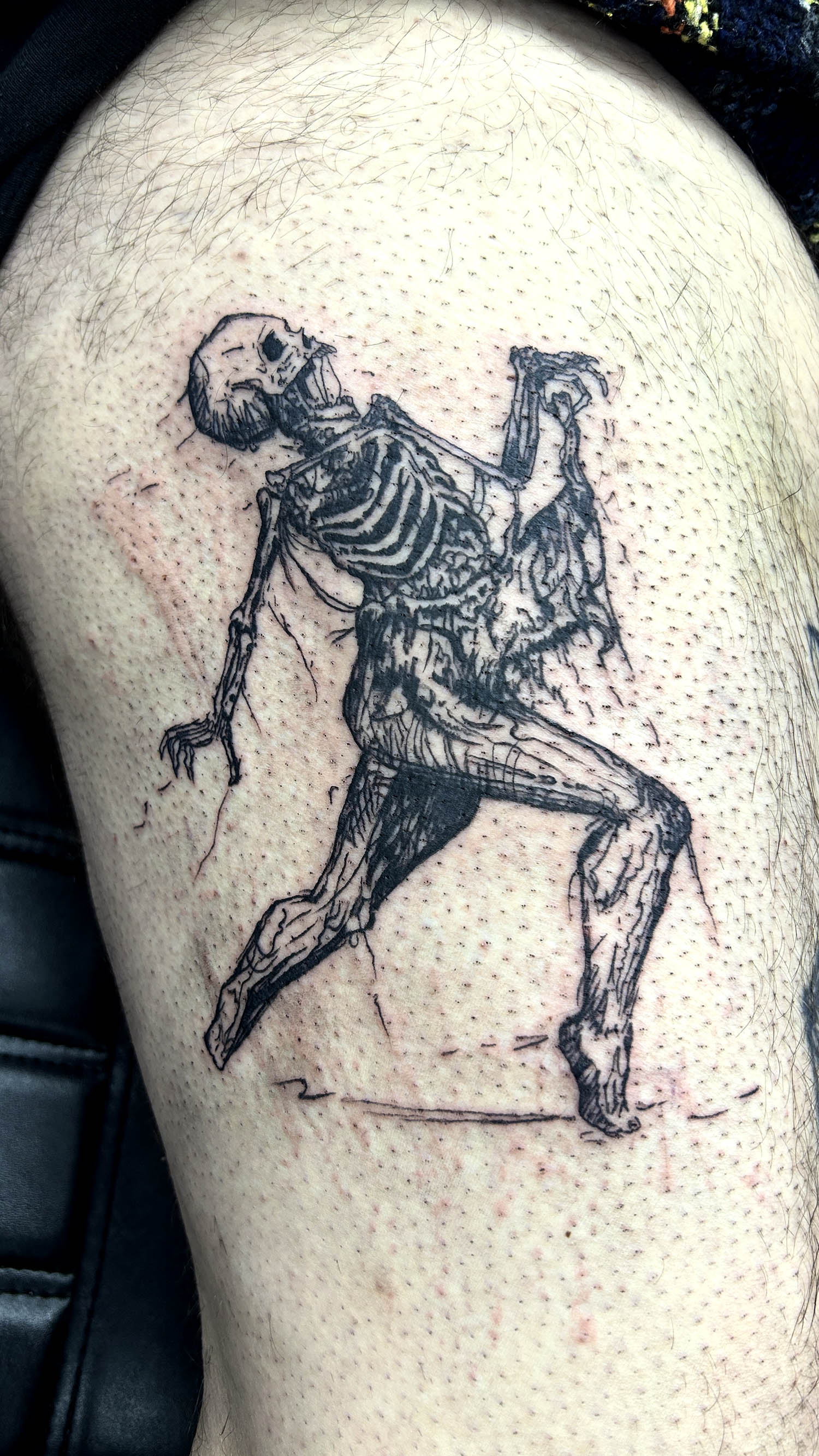 Skeleton on thigh