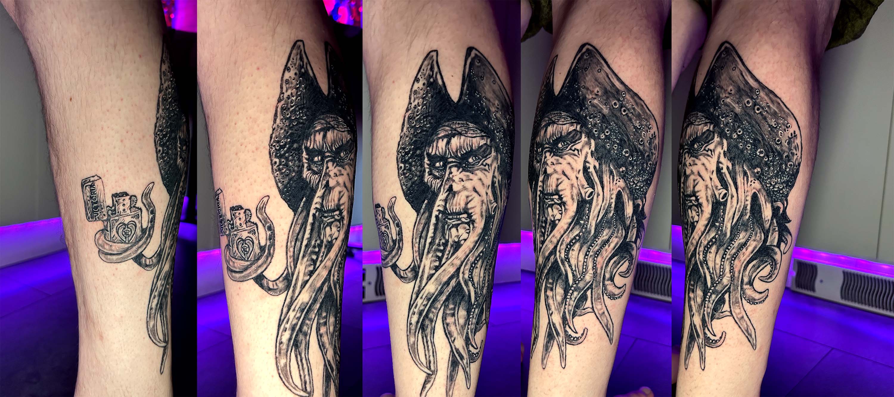 healed Davy Jones Tattoo
