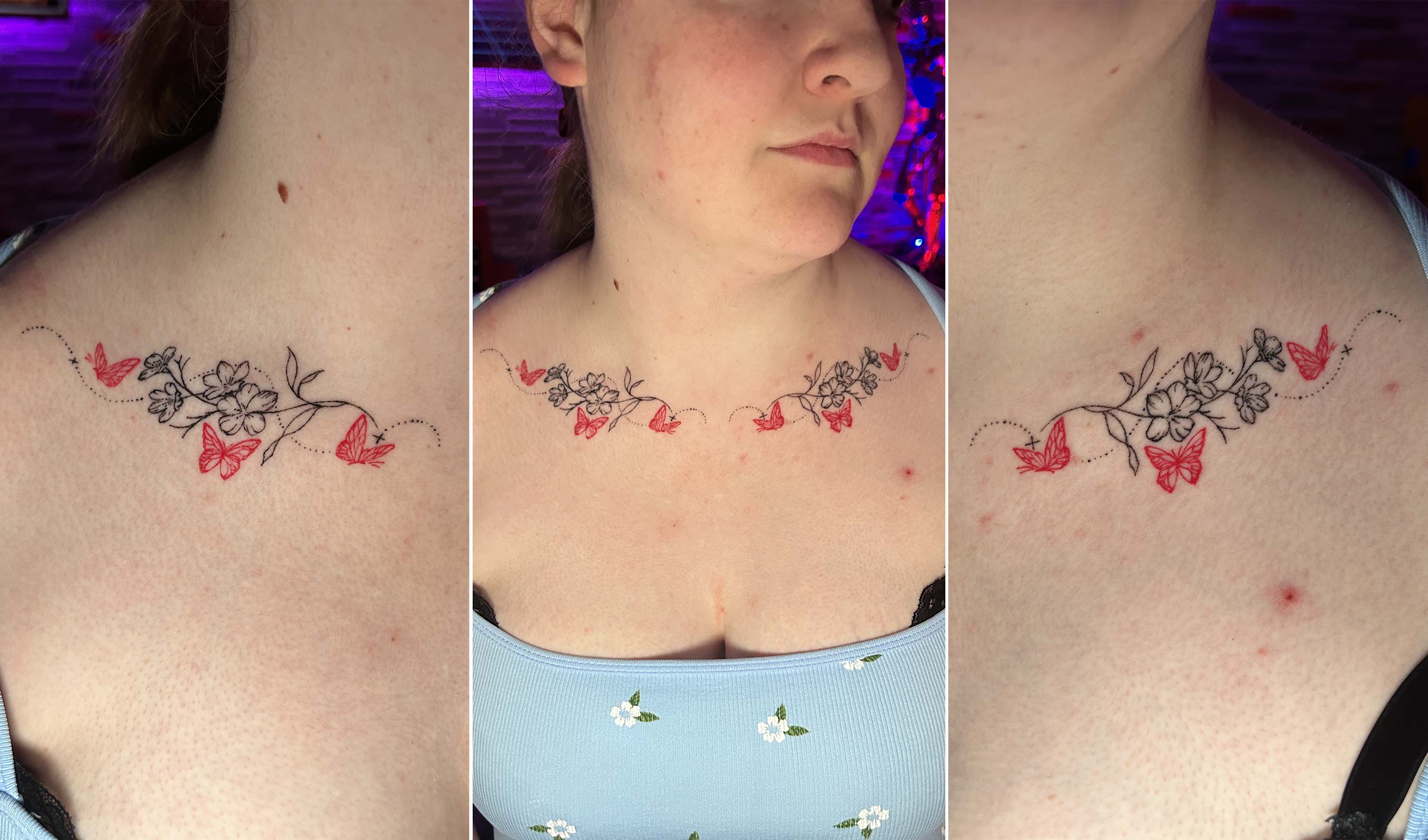 Ornamental chest tattoo