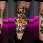 Crash Bandicoot leg tattoo